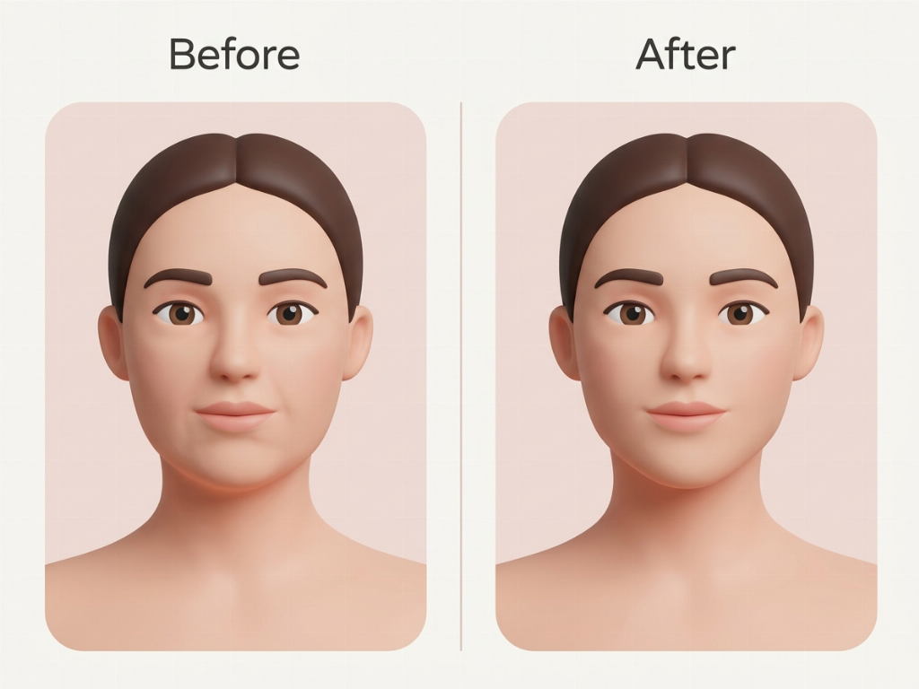 Refined jawline and reduced submental fullness using the ONDA facial handpiece.