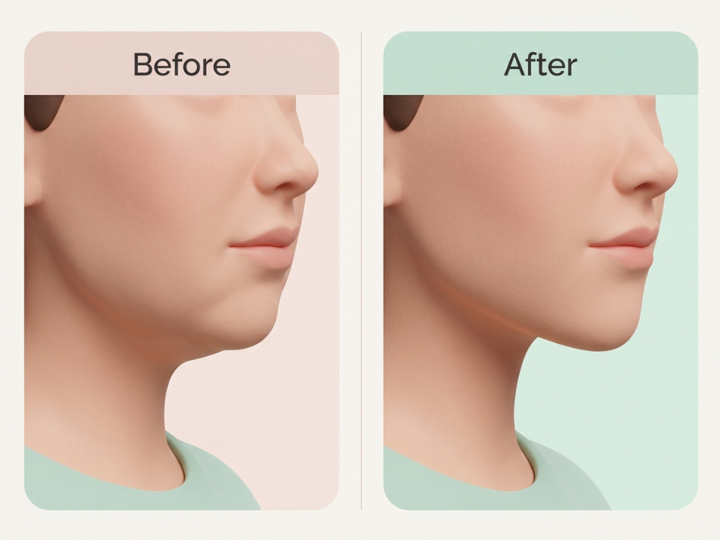 Immediate lifting of the jowls and refinement of the jawline.
