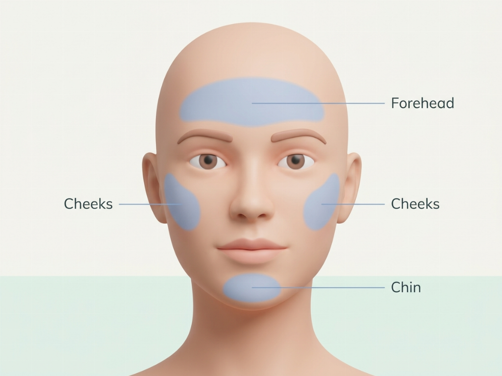 Common application areas for Exosome skin booster therapy