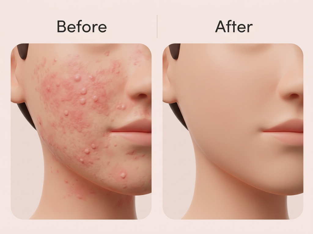 Visible reduction in inflammatory redness and skin irritation