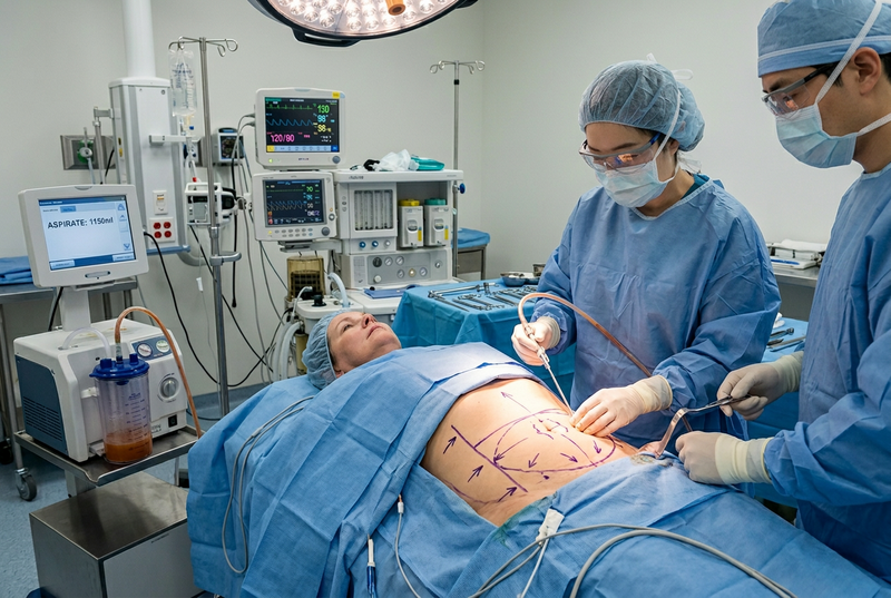 Abdominal Liposuction procedure in Korea